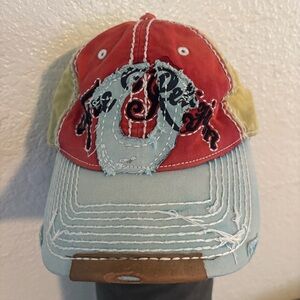 Vintage Y2K True Religion Trucker Hat – Distressed Patchwork Streetwear